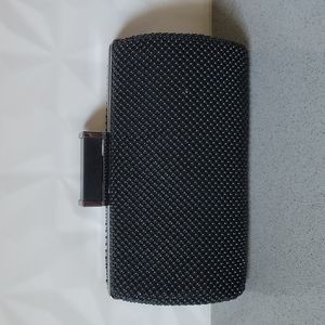 Jessica McClintock Black Beaded Mesh Clutch Bag